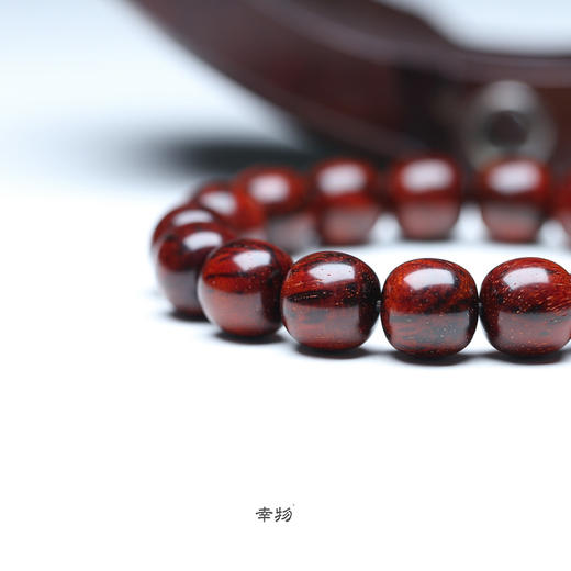 【青山特惠】琴料 12*13mm360度鱼鳞多金星半满火焰纹小叶紫檀手串 t12 商品图1