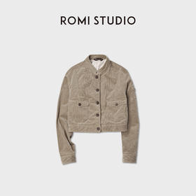 ROMI STUDIO老钱休闲重砂水洗灯芯绒 夹棉立领夹克外套RWCWWG5429