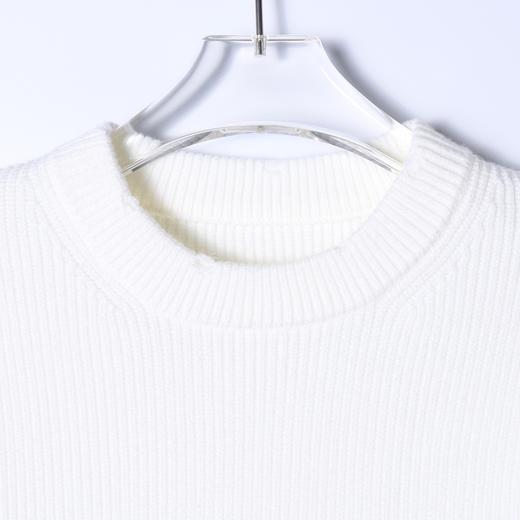 82519SDSA男士秋冬新款痞帅男装韩版纯色勾破圆领针织衫简约百搭毛衣 商品图2