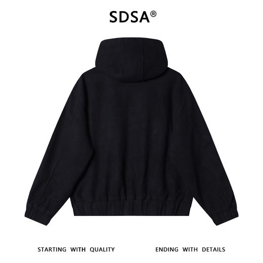 SDSA男士秋冬新款痞帅男装美式显瘦纯色拉链连帽卫衣外套百搭时尚 商品图5