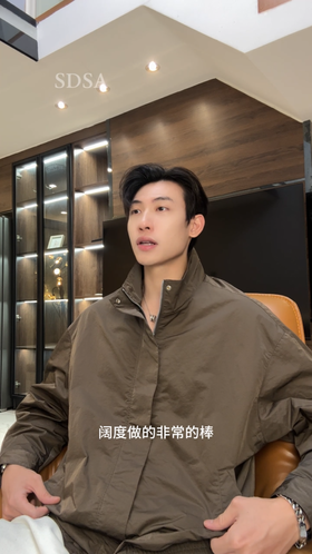 073227SDSA男士秋冬新款痞帅男装复古纯色立领夹克美式百搭时尚宽松外套