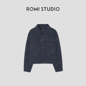 ROMI STUDIO“美式复古”棉锦混纺挺括撞色做旧短款外套RW24LWY1188【现货】