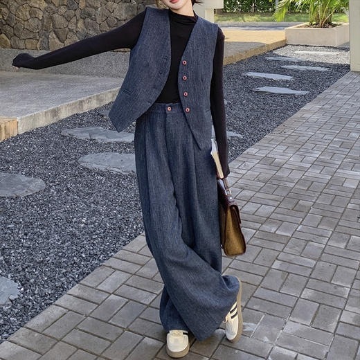 裁缝学苑AQ552新款V领马甲纸样阔腿裤套装女装裤子打版裁剪图纸 商品图3