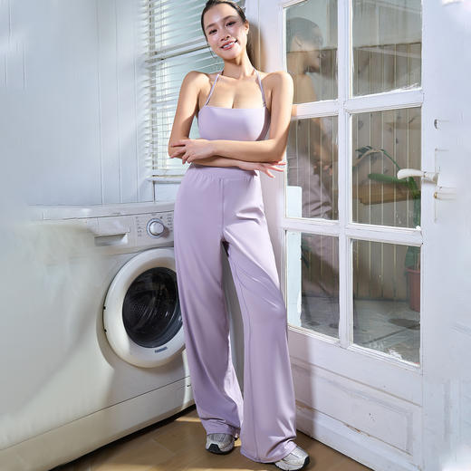 跃牌【禅语梵心】新款紧身裸感带胸垫瑜伽服挂脖两穿运动健身跑步连体直筒裤YLT5540 商品图2