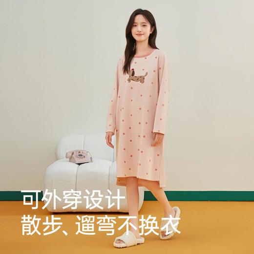 3部顶瓜瓜摇粒绒套头圆领女长袖睡裙ARW25189-Q  商品图3