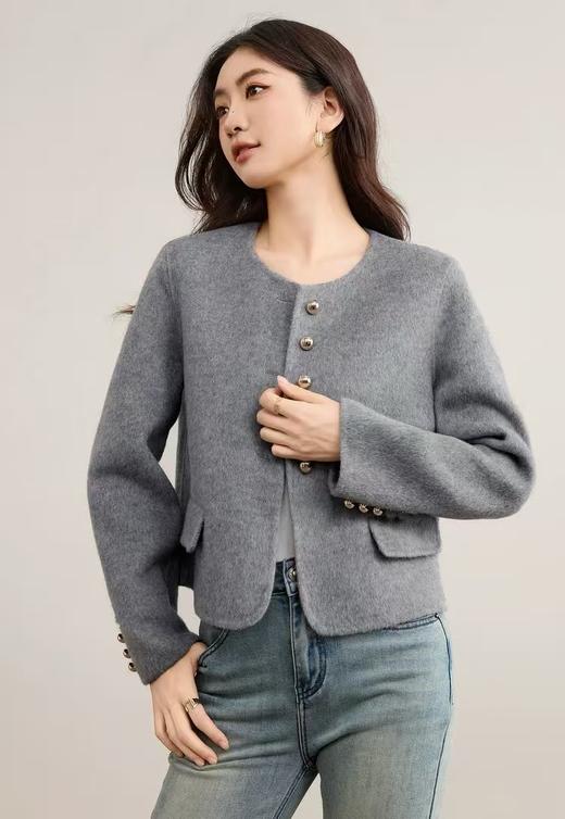 100%双面羊毛孙俪同款短款大衣外套 商品图5