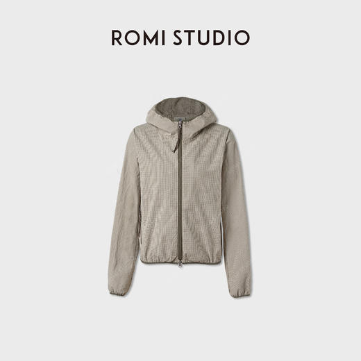 ROMI STUDIO复古格纹连帽防风 弹力收口休闲运动外套RWCAWU6303 商品图0