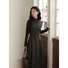 鹿向南「巴黎甜心」法式蓝咖格背心连衣裙女秋季气质显瘦A字长裙 商品缩略图2