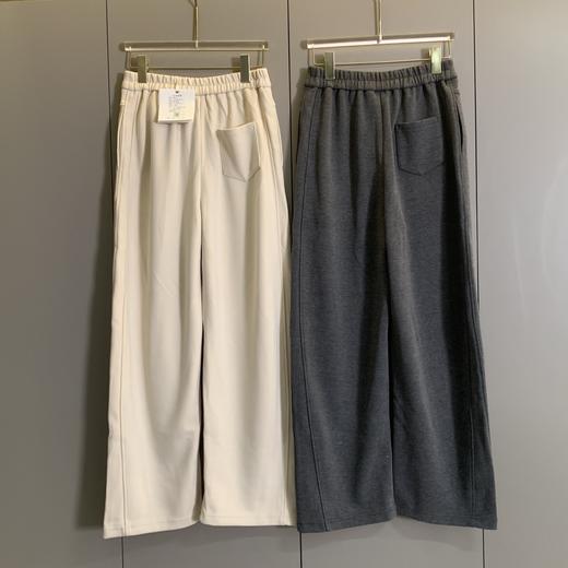 A*LIN中缝立体基础款纯色垂感拖地直筒加绒加厚休闲阔腿裤 商品图10