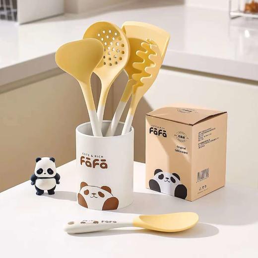 4楼Eubelle欧蓓 川岛屋熊猫硅胶锅铲不粘锅用 炒菜铲子/汤勺/捞面漏勺/饭勺/厨具套装 活动价：12.8-27.8元 商品图3