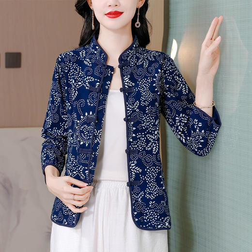 KQL A83N3175新中式春季盘扣棉麻中式民族风开衫外套 商品图1