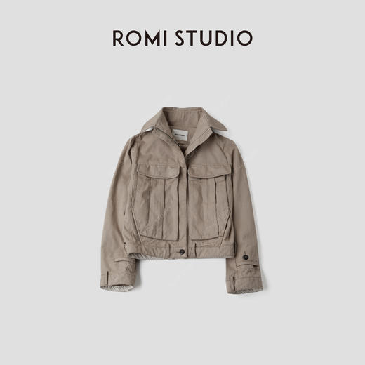 ROMI STUDIO新疆长绒棉洗水皱感大口袋廓形夹克外套 RWCAWT5226 商品图1