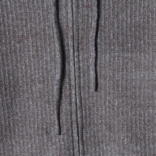 SDSA男士秋冬新款痞帅男装简约竖纹抽绳拉链连帽毛衣慵懒风针织衫 商品图3