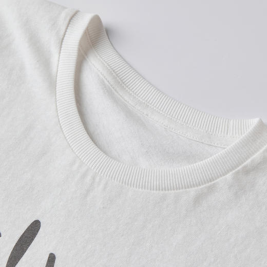 ROMI STUDIO100%长绒棉雪花平纹 宽松字母印花短袖T恤RWCAS66536 商品图2