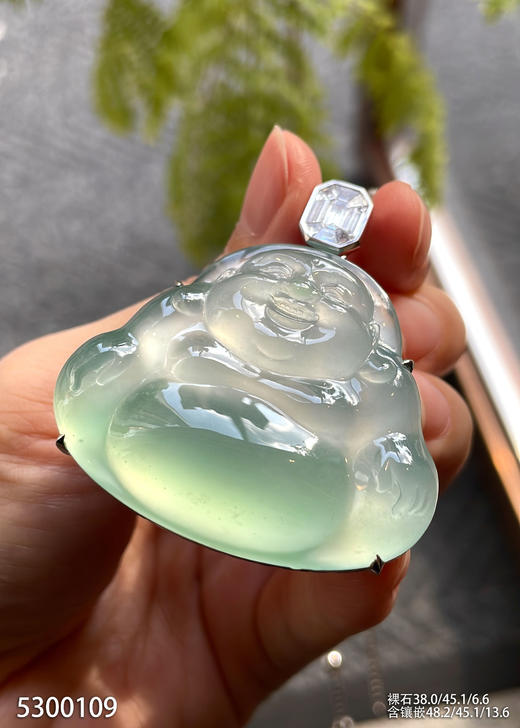 高冰种飘翠木那佛公吊坠【5300109】具体价格微信咨询 商品图2