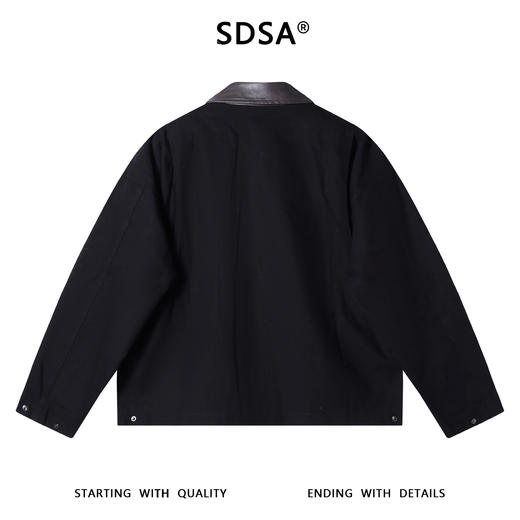 B2571SDSA男士秋冬新款痞帅男装美式拉链口袋拼皮翻领夹克百搭宽松外套 商品图5