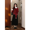 鹿向南「相思红豆」气质复古红色毛衣女秋季时尚宽松显瘦开衫外套 商品缩略图2