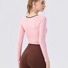 【新款】秋季撞色瑜伽服女带胸垫圆领长袖BMMZ-377 商品缩略图2
