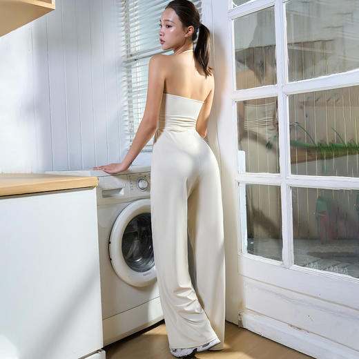 跃牌【禅语梵心】新款紧身裸感带胸垫瑜伽服挂脖两穿运动健身跑步连体直筒裤YLT5540 商品图1