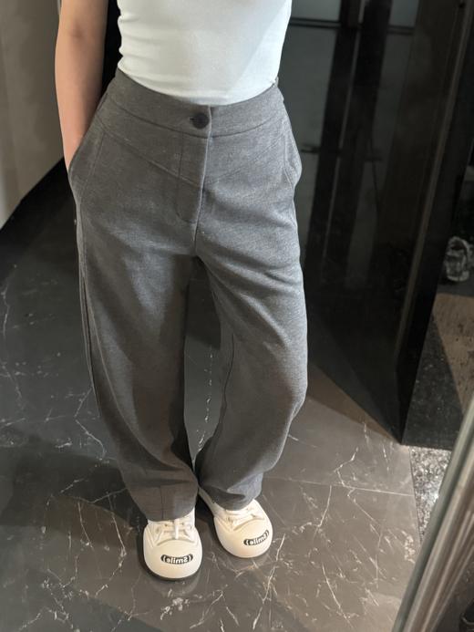 A*LIN中缝立体基础款纯色垂感拖地直筒加绒加厚休闲阔腿裤 商品图2
