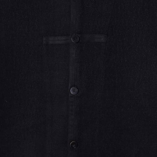 JK1033SDSA秋冬新款痞帅男装简约新中式纯色纽扣V领衬衫百搭开衫外套 商品图3