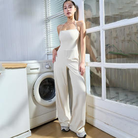 跃牌【禅语梵心】新款紧身裸感带胸垫瑜伽服挂脖两穿运动健身跑步连体直筒裤YLT5540