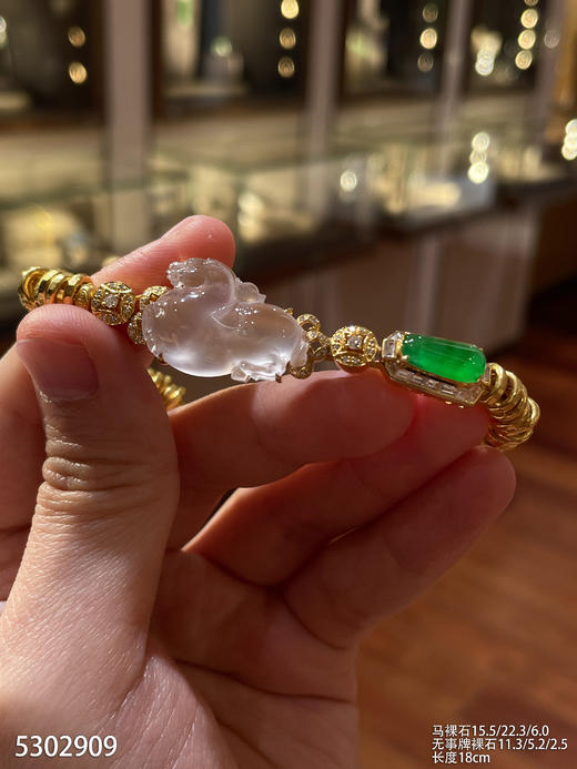 翡翠黄金手串【5302909】具体价格微信咨询 商品图0