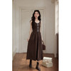 【6折秒杀】鹿向南「波西米亚」小众咖色无袖背心连衣裙女早秋收腰巨显瘦长裙L58277/L58276 商品缩略图4