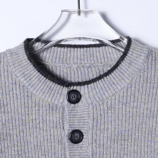 3302SDSA男士秋冬新款痞帅男装极简风半纽扣圆领毛衣慵懒风套头针织衫 商品图2