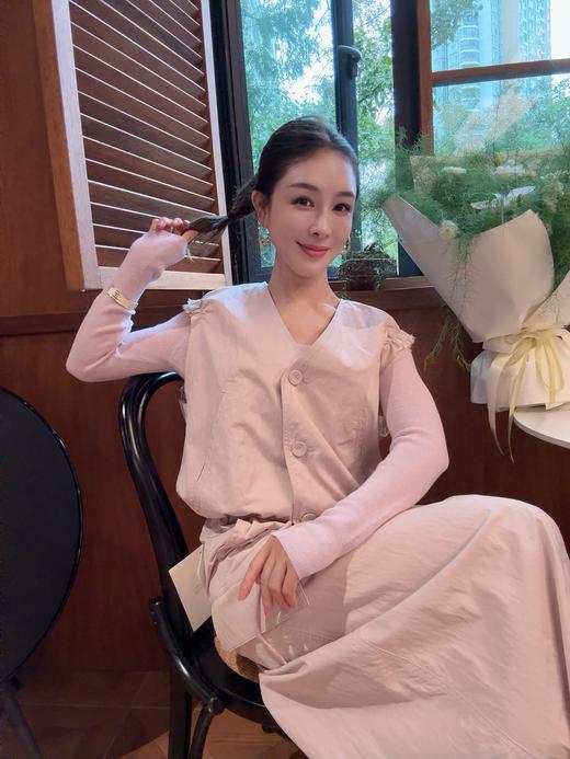 PIAN AI冷小姐# 粉色背心马甲套装 商品图1