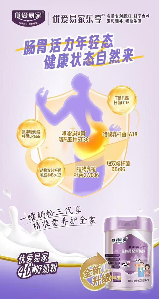 乐享乳酸菌全家营养奶粉一罐活动价168元 商品图2