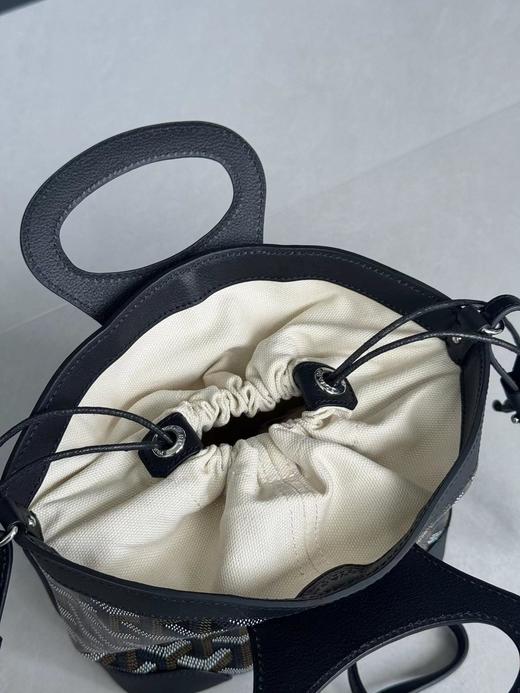 D100261复古又时髦老花配撞色皮手拎斜挎菜篮子包 商品图7