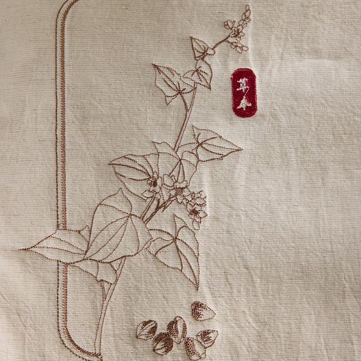 【品牌直发】加倍生活 禾绣立体棉麻荞麦枕 40*60cm 棉麻绣花草本荞麦枕头 中式亚麻刺绣荞麦壳枕头枕芯 商品图7