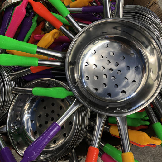 凉粉凉虾专用漏瓢不锈钢大孔漏勺陕西凉鱼漏鱼疙瘩汤工具面鱼漏勺 商品图3