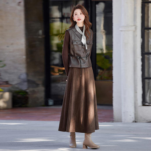 HR ABS25165复古港风马甲半身裙套装轻奢气质减龄显瘦三件套 商品图1