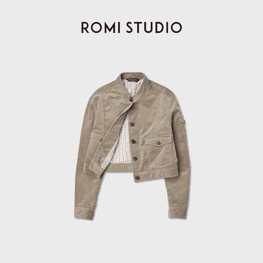 ROMI STUDIO老钱休闲重砂水洗灯芯绒 夹棉立领夹克外套RWCWWG5429 商品图1