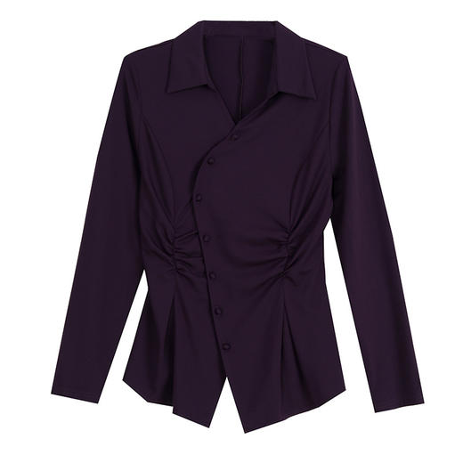 KQL A83N3184不规则衬衫气质修身显瘦上衣 商品图4