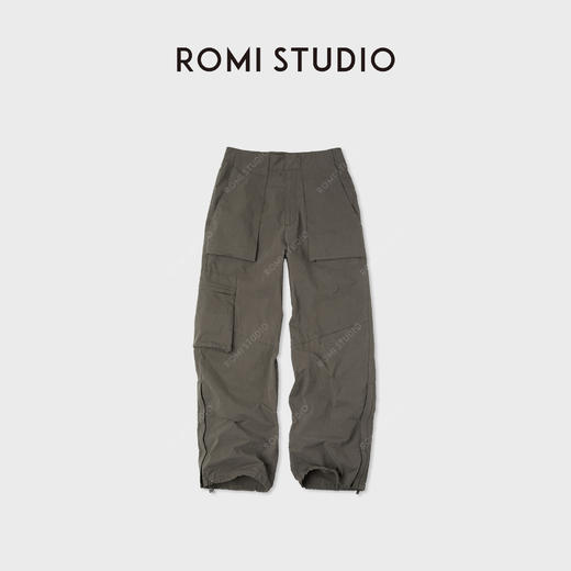 ROMI STUDIO“美式复古”多口袋做旧褶皱直筒工装长裤RWCAXU6304 商品图0