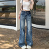 【GZ】无忧购微喇大码美式牛仔裤女直筒高街阔腿宽松拖地喇叭裤子123（截单后3-5天发货) 商品缩略图2