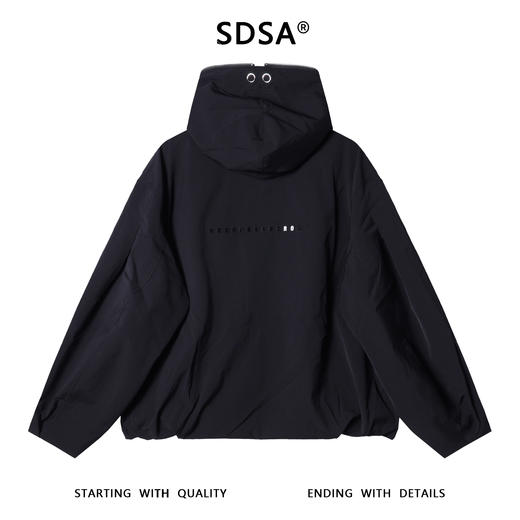 SDSA男士秋冬新款痞帅男装纯色抽绳拉链假两件夹克显瘦百搭外套 商品图4