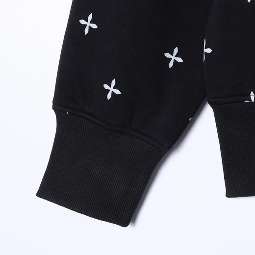 SDSA男士秋冬新款痞帅男装潮牌撞色十字印花拉链连帽卫衣百搭时尚 商品图4