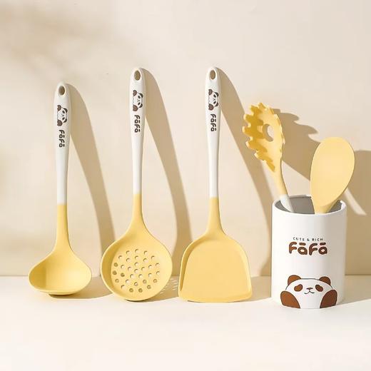 4楼Eubelle欧蓓 川岛屋熊猫硅胶锅铲不粘锅用 炒菜铲子/汤勺/捞面漏勺/饭勺/厨具套装 活动价：12.8-27.8元 商品图0