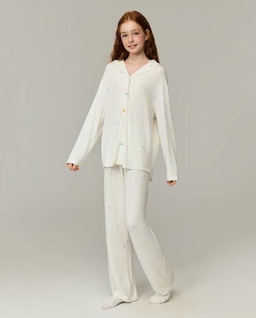 【春上新】8楼爱慕儿童Aimer Kids少女2件装-奶皮柔美珍珠开衫长袖套装AJ143J301，吊牌价899元 商品图2