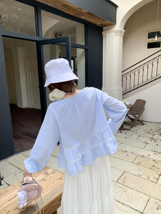 【129元任选2件】现货！荷叶边系带灯笼袖衬衫 商品图8