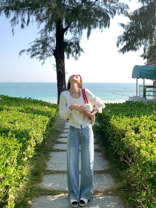 <曾小咸推荐>4.8现货秒杀！微信超特价！珍珠扣蕾丝花边衬衫 日常149.99 立减60 秒杀89.99！ 商品图13