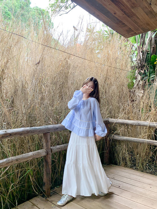 【129元任选2件】现货！荷叶边系带灯笼袖衬衫 商品图10