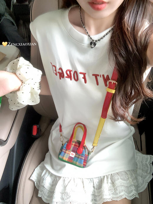 <曾小咸推荐>现货秒杀！微信超特价！甜系字母刺绣假两件宽松背心连衣裙 日常149.99 立减80 秒杀69.99！ 商品图13