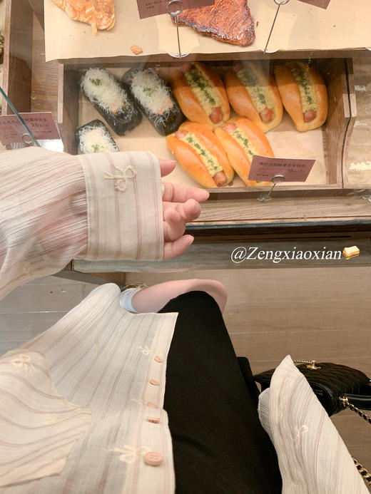 <曾小咸推荐>4.7现货秒杀！微信超特价！韩系条纹蝴蝶结绣花衬衫 日常189.99 立减100 秒杀89.99！ 商品图10