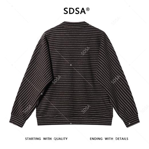 SDSA男士秋冬新款痞帅男装港风复古条纹半拉链卫衣百搭时尚上衣 商品图5