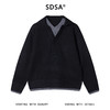 9936SDSA男士秋冬新款痞帅男装韩版撞色翻领净版假两件毛衣宽松百搭 商品缩略图1